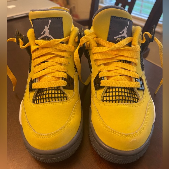 Jordan Shoes Authentic Boys Air Jordan 4 Retro Lightning Yellow
